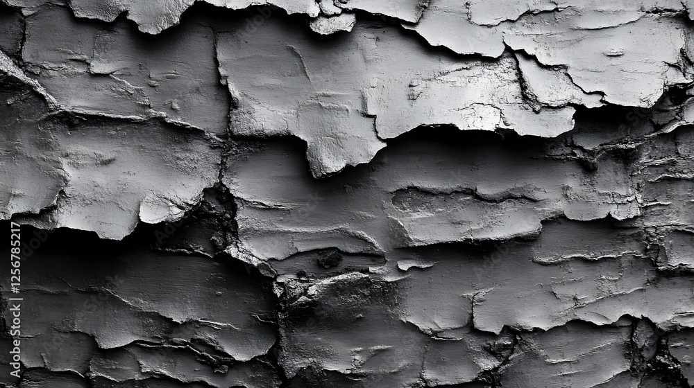 Poster close-up of a monochrome textured surface, showcasing shades of grey and intricate details. abstract