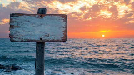 Sign on wooden post by tranquil body of water in natural outdoor setting