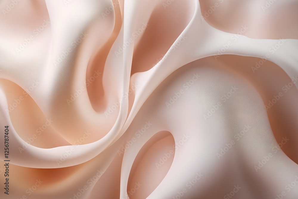 Aufkleber soft peach fabric with rippling folds a smooth surface and delicate texture details