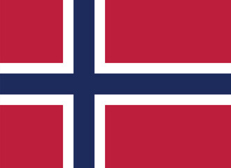 Norway flag official colors and proportion digital vector illustration. 