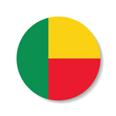 Fototapeta premium Benin circle flag logo icon digital vector illustration