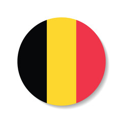 Belgium circle flag logo icon digital vector illustration