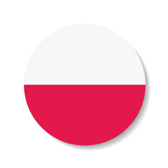 Poland circle flag logo icon digital vector illustration