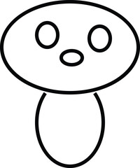 Mushroom Icon with Transparent Background. – Line icon of a mushroom symbolizing fungi, nature, and botanical elements with transparent background.