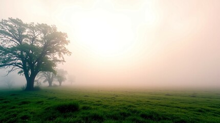 Obraz premium misty morning sunrise