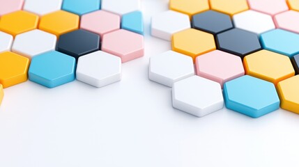 Obraz premium Colorful hexagon pattern background