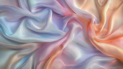 Obraz premium Translucent Pastel Fabric Draped with Soft Flowing Texture