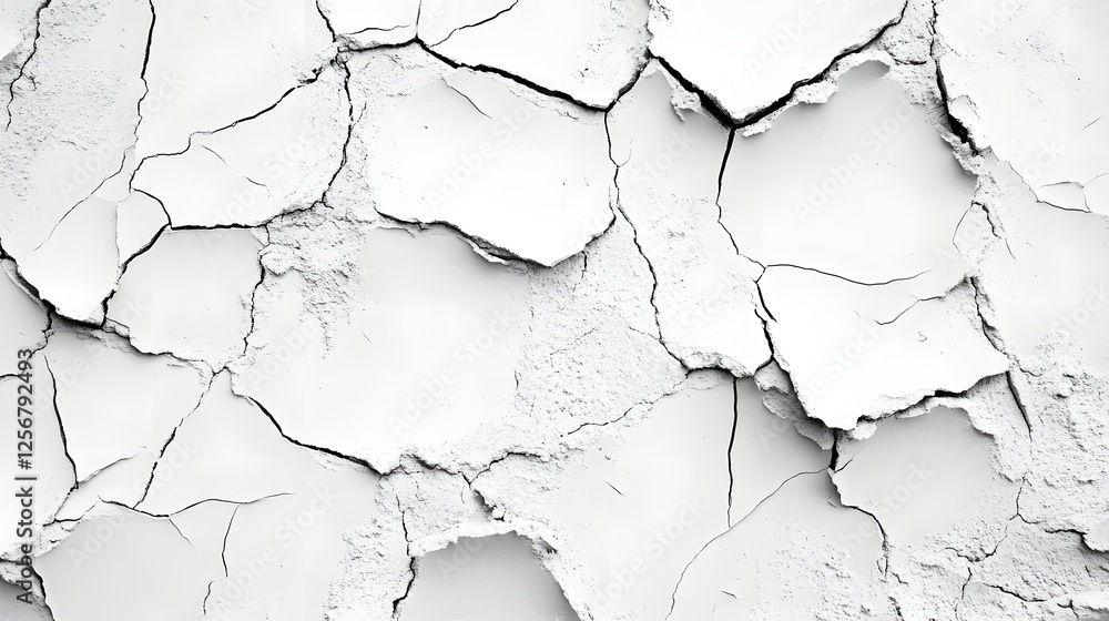 Poster abstract image of a cracked white surface. textured, monochrome background. macro texture background