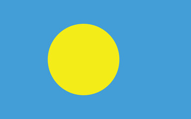Palau flag official colors and proportion digital vector illustration. 