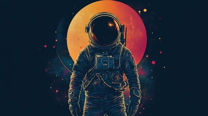 Obraz premium Astronaut in Space, Cosmic Landscape, Abstract Art, Inspiring Image