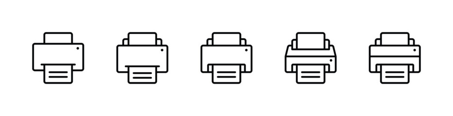 printer icon set vector	