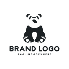Black lazy panda logo