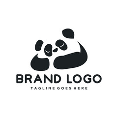 Black lazy panda logo