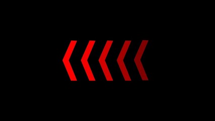 Red arrow left loading bar ilustretion on black background.