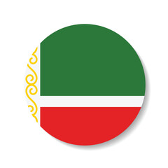 Chechnya circle flag logo icon digital vector illustration