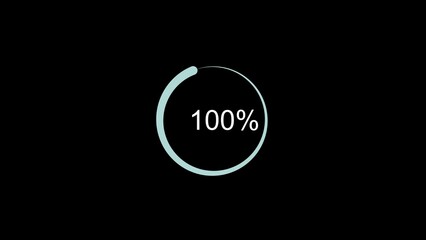 Science Futuristic Loading Circle Ring. Loading  illustretion 0-100% in wihte science effect. lightwhite  futuristic circle  illustretion on black screen.