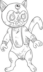 luchador cat clip art