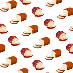 Vector seamless pattern with pastry sketches. cakes and pies wallpaper. Bread background pattern