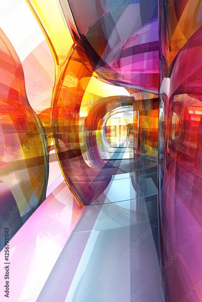 Aufkleber abstract architecture background with colorful glass walls