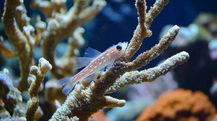 Colorful Fish Swimming Among Coral Reefs in Clear Blue Water