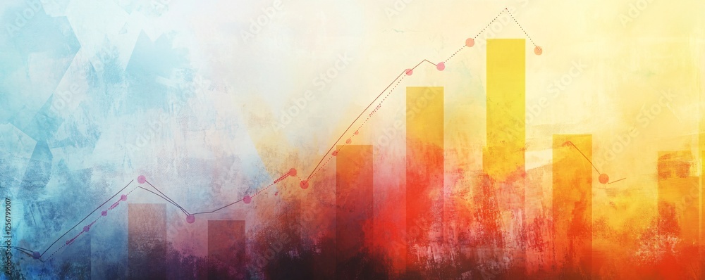 Poster abstract business graph showing growth on grunge background