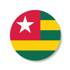 Togo circle flag logo icon digital vector illustration