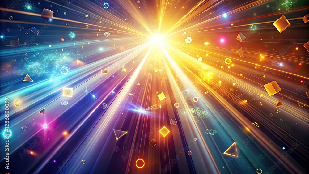 Aufkleber abstract light background with diagonal rays of colorful light, minimalist creative concept featurin