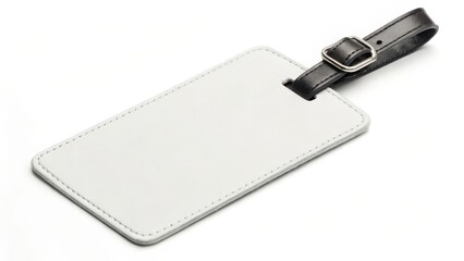 Blank Luggage Tag with Leather Strap