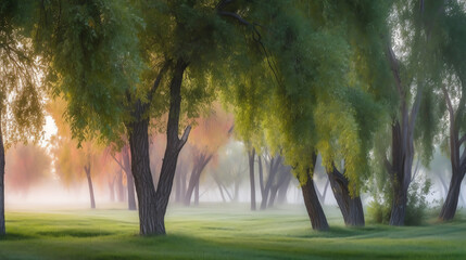 Naklejka premium Forest in the Mist
