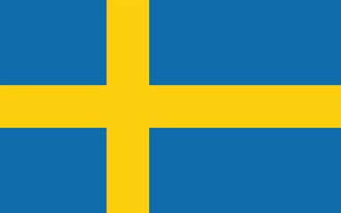 Sweden flag official colors and proportion digital vector illustration. 