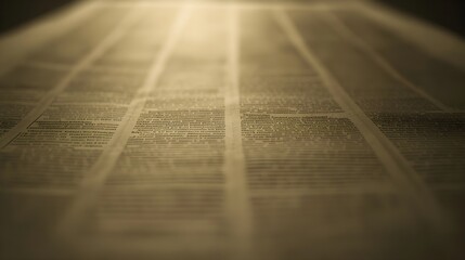 Vintage Sepia Newspaper Print with Detailed Text and Sharp Focus