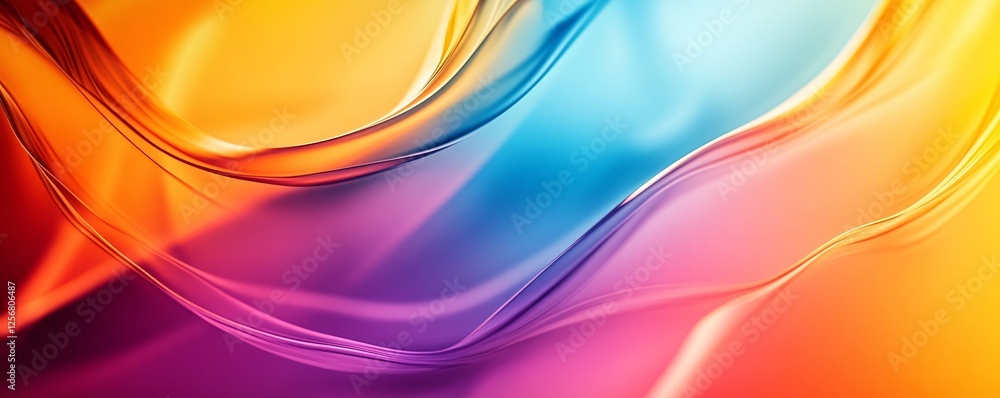 Leinwandbilder abstract colorful background with dynamic curved lines flowing