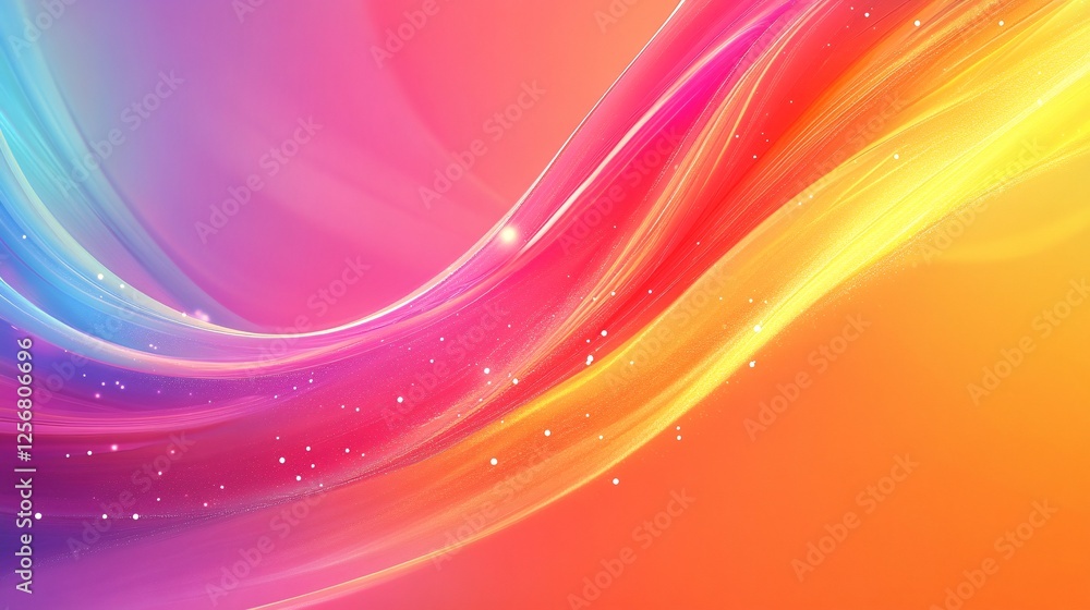 Aufkleber Colorful abstract background with wavy lines flowing