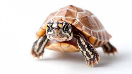 Obraz premium Baby turtle, white background, studio shot, pet