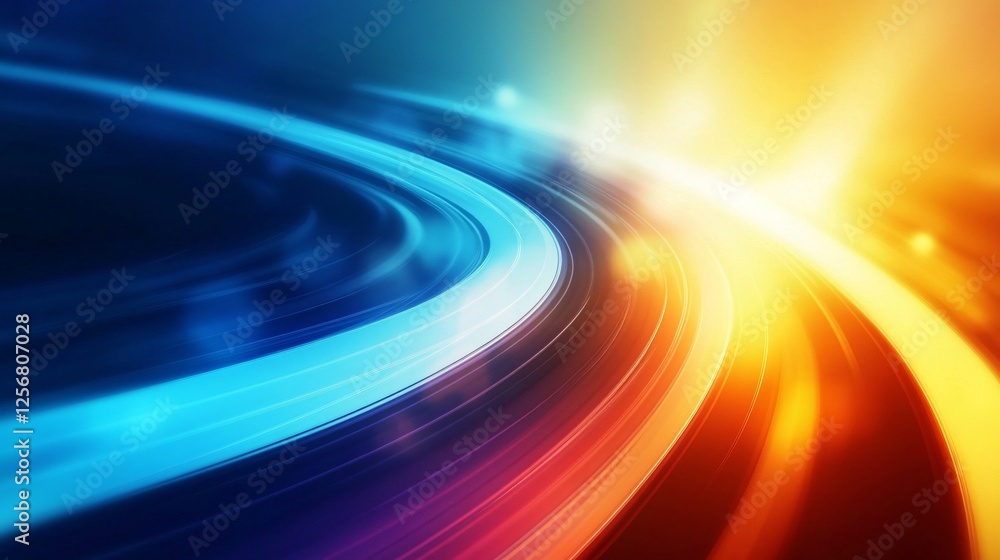 Aufkleber abstract light trails swirling towards bright light source
