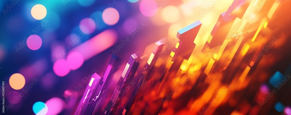 Poster abstract technology background with shiny cubes growing upward