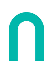 Modern abstract curve icon. Simple geometric shape with bold figure. Minimal design element, flat style, contemporary aesthetic, ideal for trendy projects.