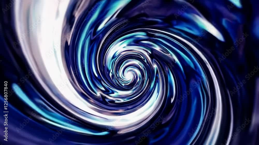 Poster abstract blue spiral vortex with dynamic swirling patterns, digital art concept