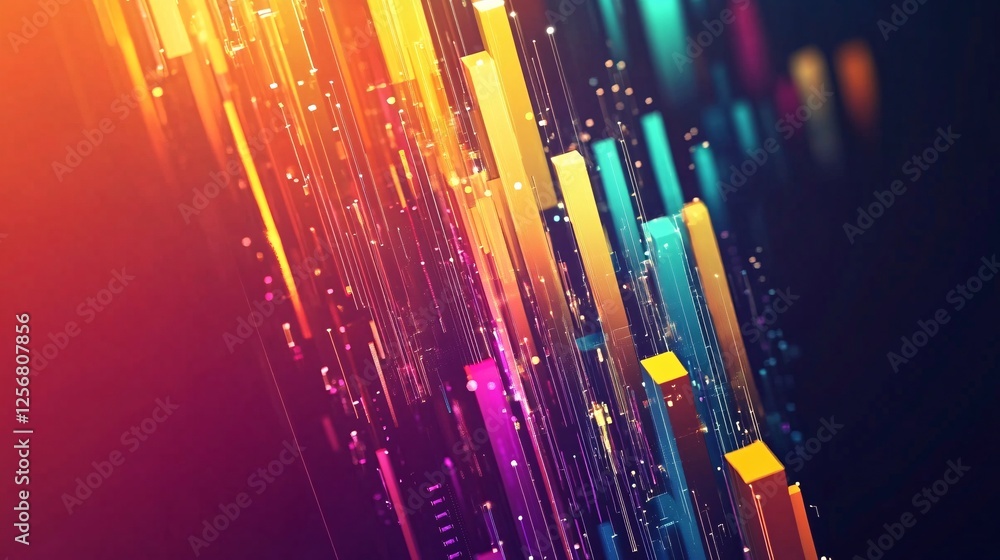 Poster Abstract vibrant vertical lines creating dynamic composition