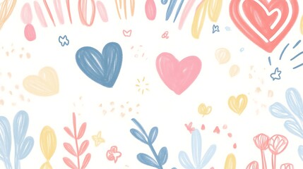 Abstract hearts and flowers background design