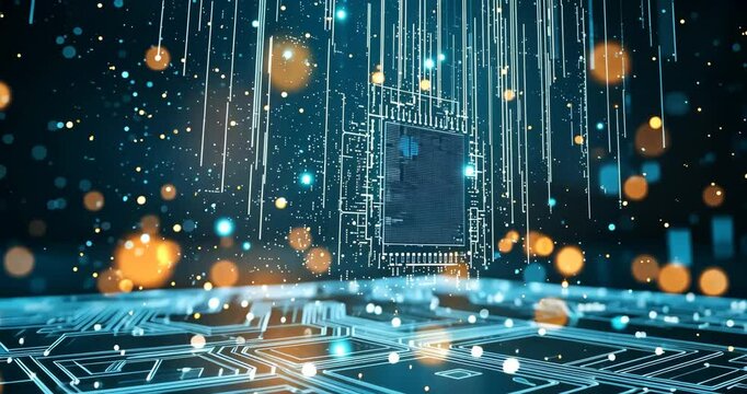 Dive into the World of Technology: A Stunning Representation of Digital Circuits Illuminated by Vibrant Lights and a Mystical Atmosphere, Abstractly Displayed in an Enigmatic Visual Context