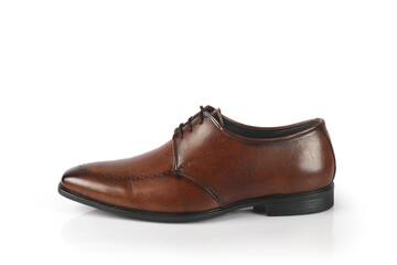 Classic leather formal Shoes isolated on a white background 	