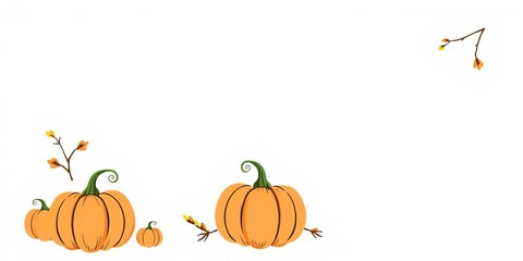 Black outlined and colored vector pumpkins collection on white background for autumn decor, halloween, harvest, thanksgiving, pumpkins, cute, illustration