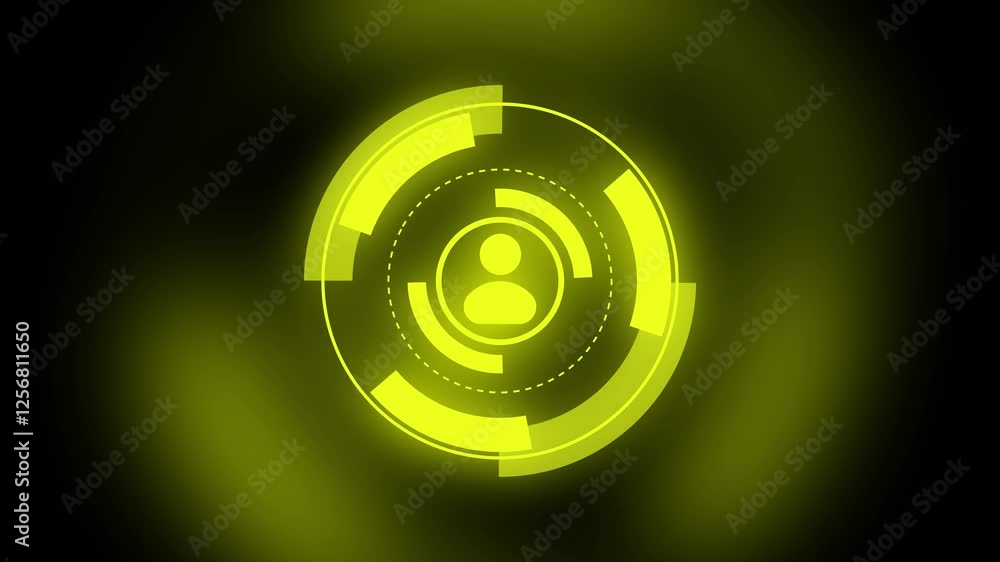 Poster user icon animation on hud background .contact user icon concept tech background