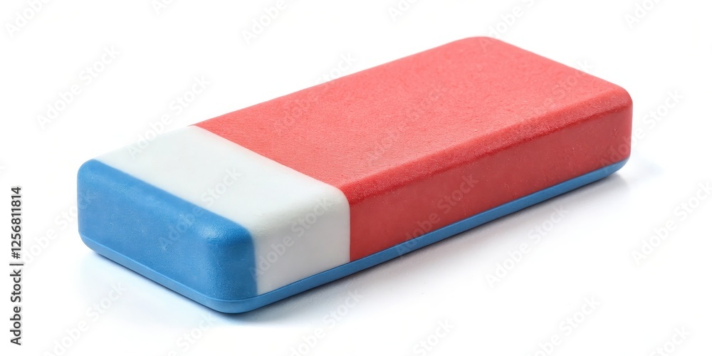 Poster rectangular eraser on white background