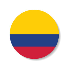 Colombia circle flag logo icon digital vector illustration
