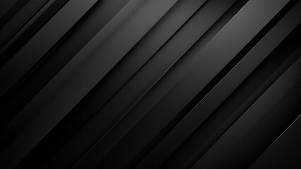 Dark deep black dynamic abstract background with diagonal lines. Modern creative halftone premium gradient. 3d cover of business presentation banner.