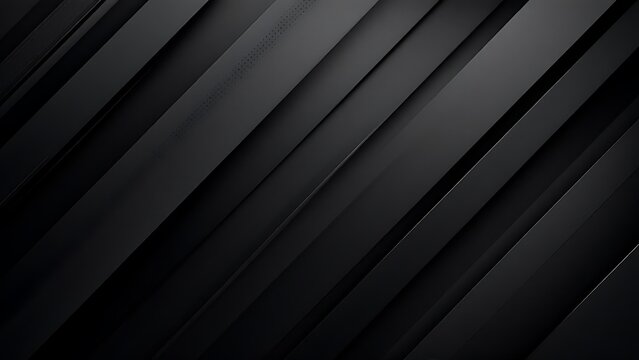 Dark deep black dynamic abstract background with diagonal lines. Modern creative halftone premium gradient. 3d cover of business presentation banner.