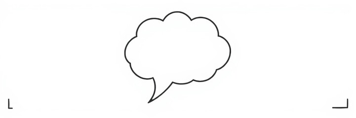 Obraz premium Line simple balloon frame for text and speech bubble set with comic cloud elements, hand-drawn doodle sketch style illustration, line, cloud, simple