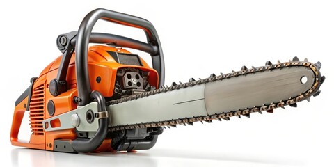 Fototapeta premium Chainsaw on White Background